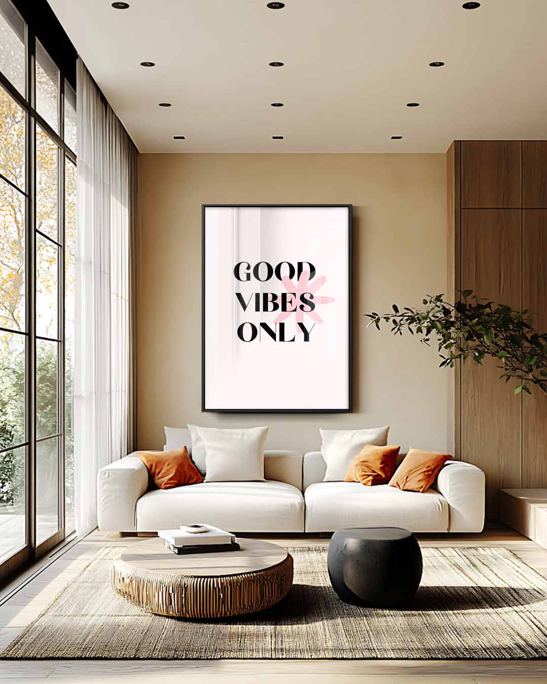 Good Vibes Only – canvas wanddecoratie in portret formaat
