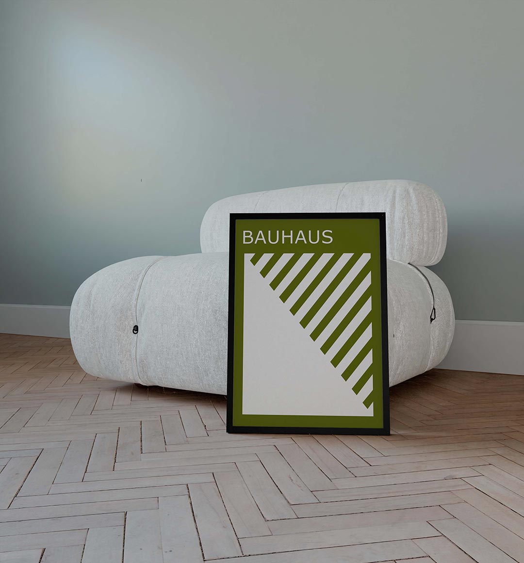 Diagonal lijnen – geometrische poster in Bauhaus-stijl van WallArtistic