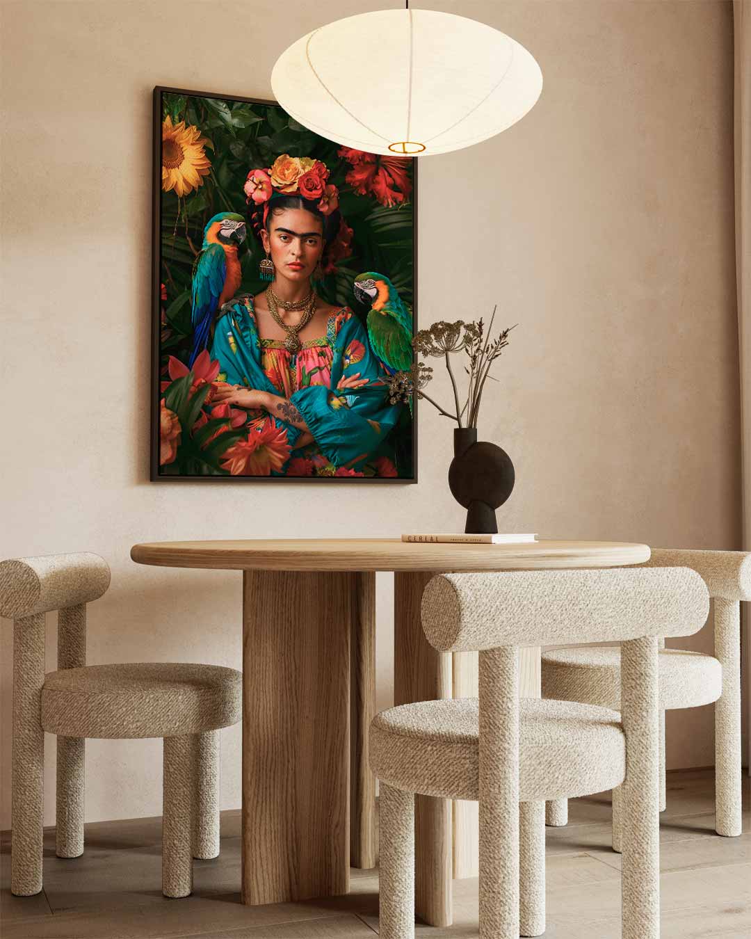 Tropische Vibes Portret – modern portret kunstwerk van WallArtistic