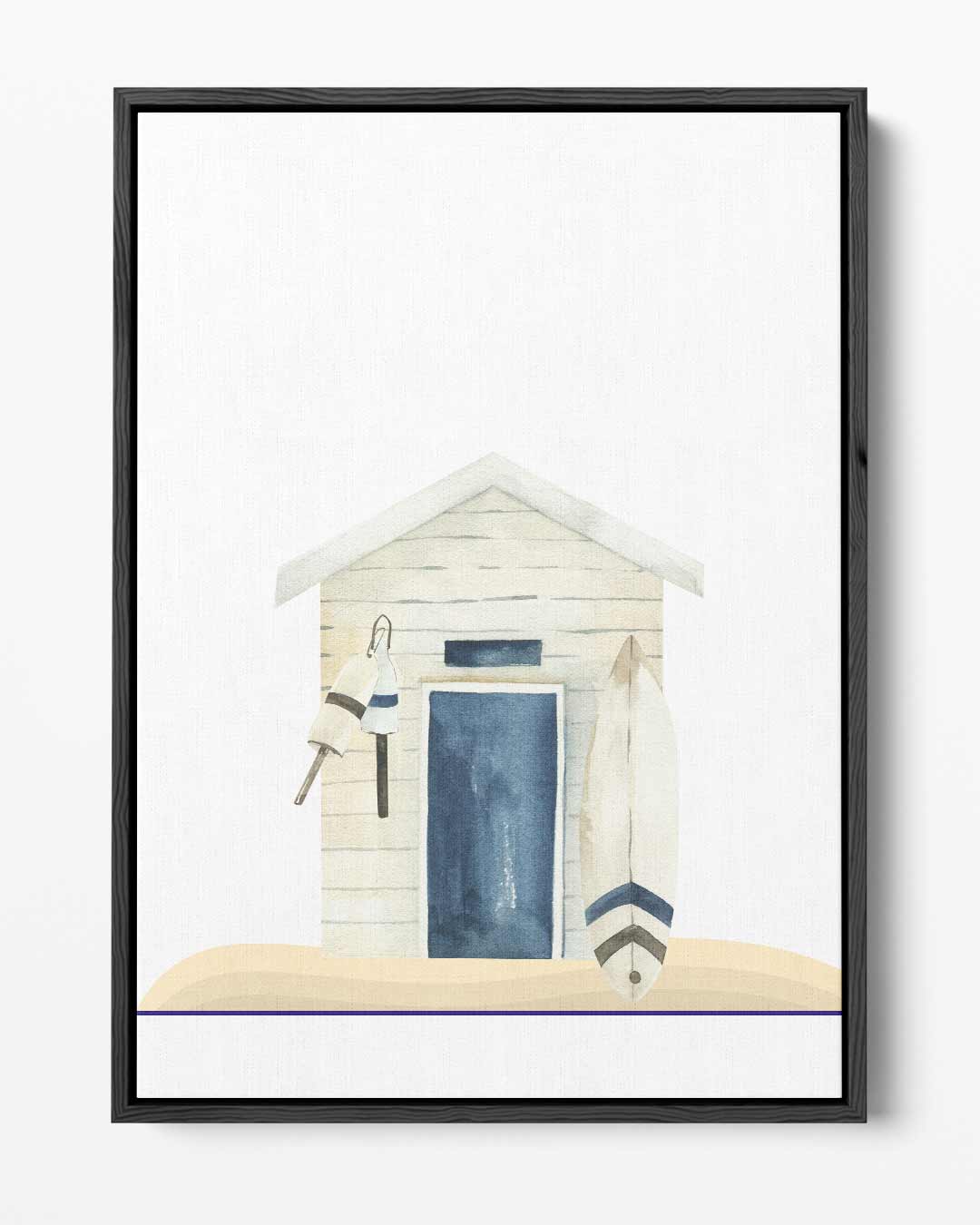 Strandhut Waterverf Kunst – portret kunstwerk als wanddecoratie
