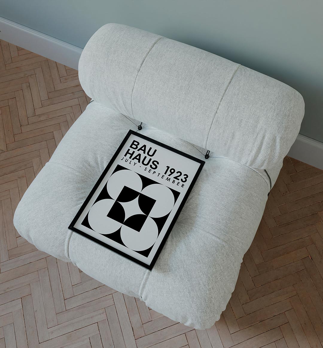 – staande Bauhaus poster voor aan de muur