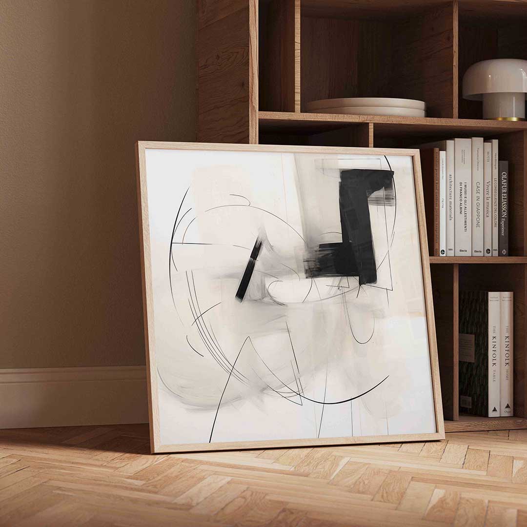 Abstracte lijnen en vlakken – moderne wandkunst met kleur en vormen als poster