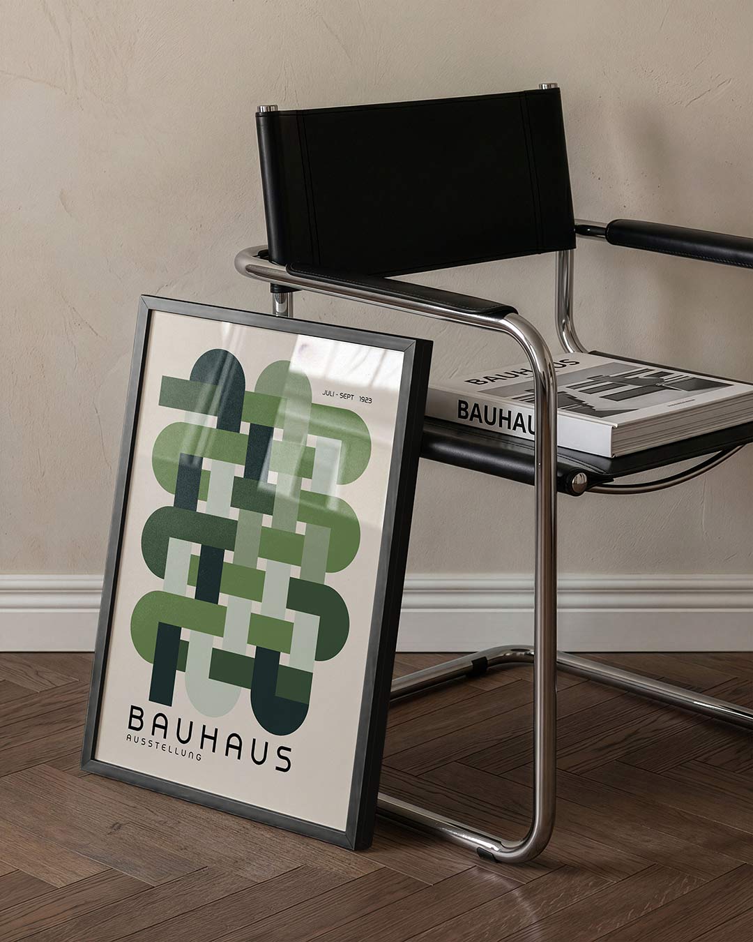 Geweven vormen – staande Bauhaus poster voor aan de muur