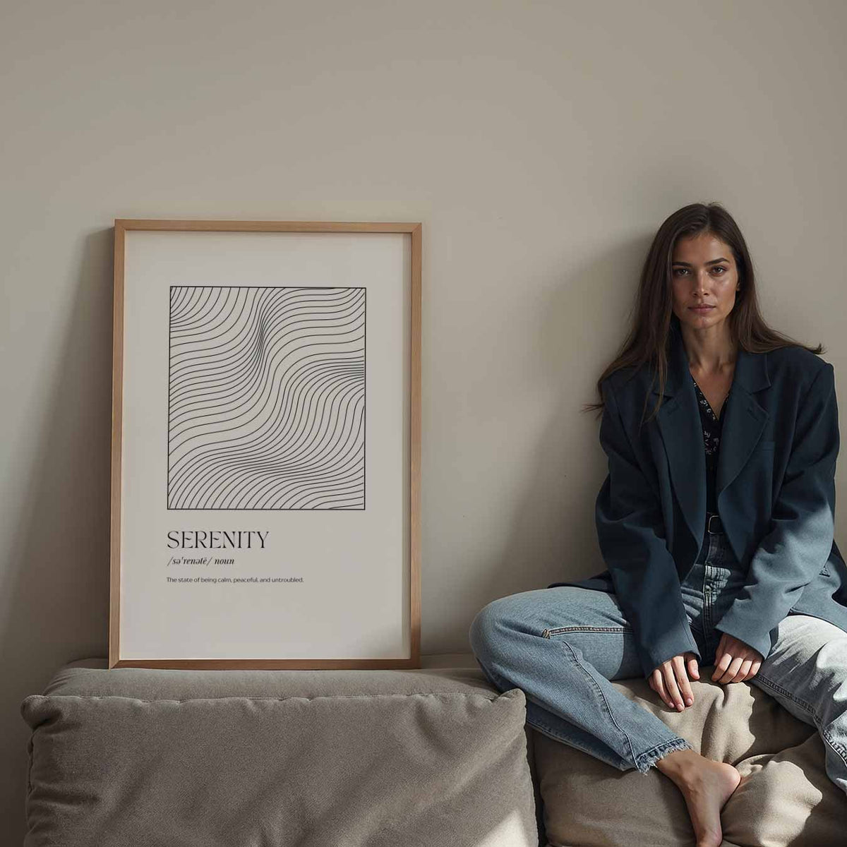 Serenity Lijnkunst – Streetart wandkunst als portret poster