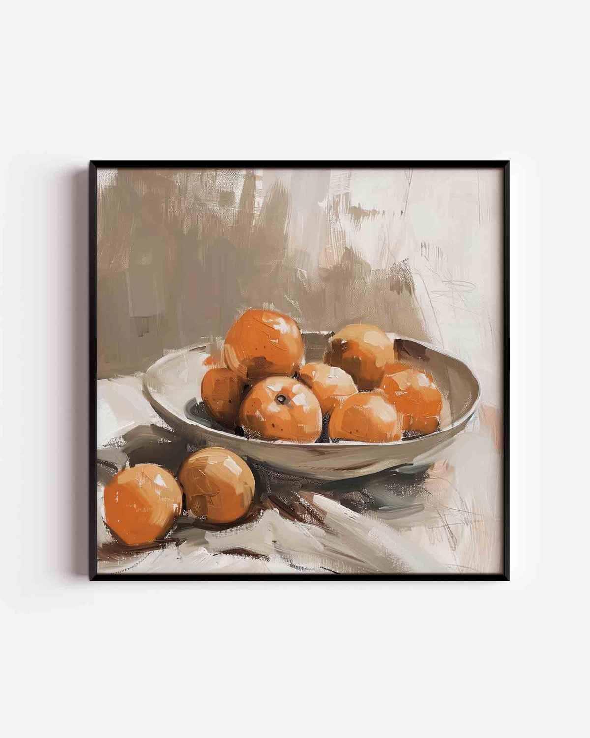 Mandarijnen in schaal – design vierkante poster als wanddecoratie