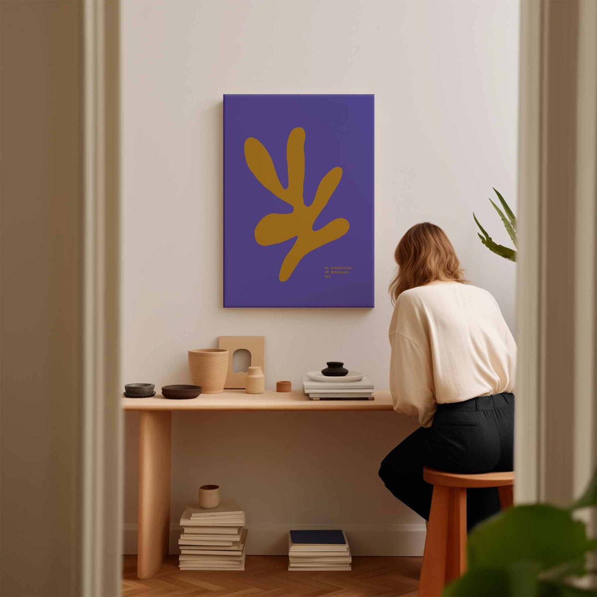 Moderne Botanische Abstractie – staand kunstwerk voor modern interieur