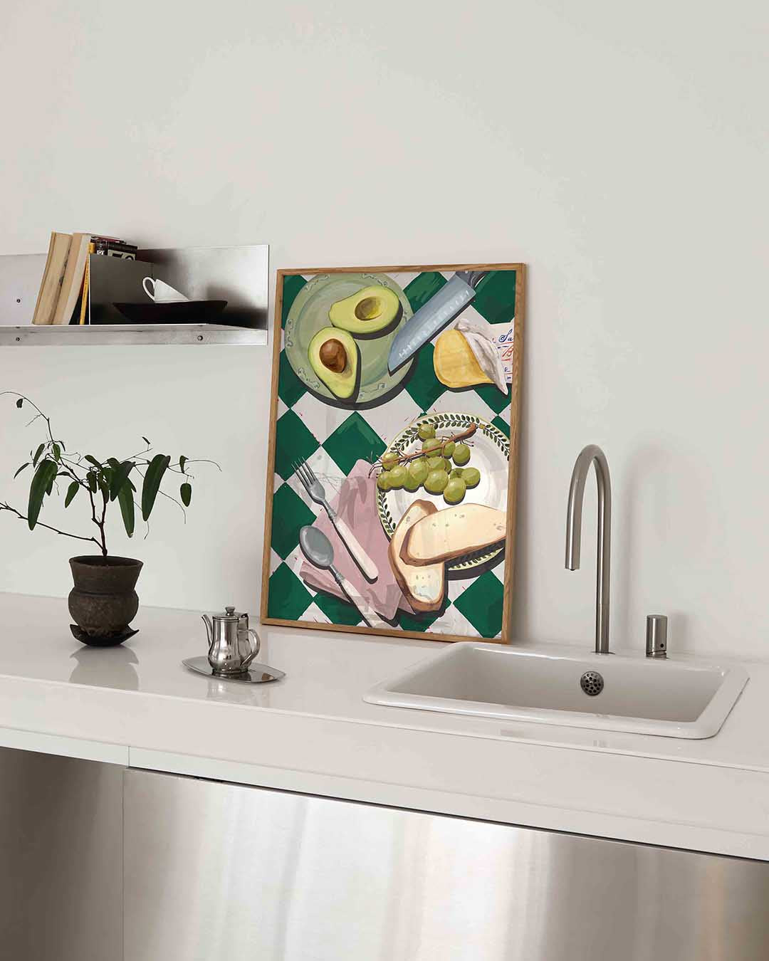 Ontbijt tafel – keukenposter in staand formaat