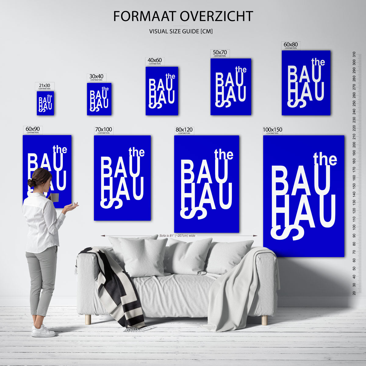 Typografisch spel – geometrische poster in Bauhaus-stijl van WallArtistic