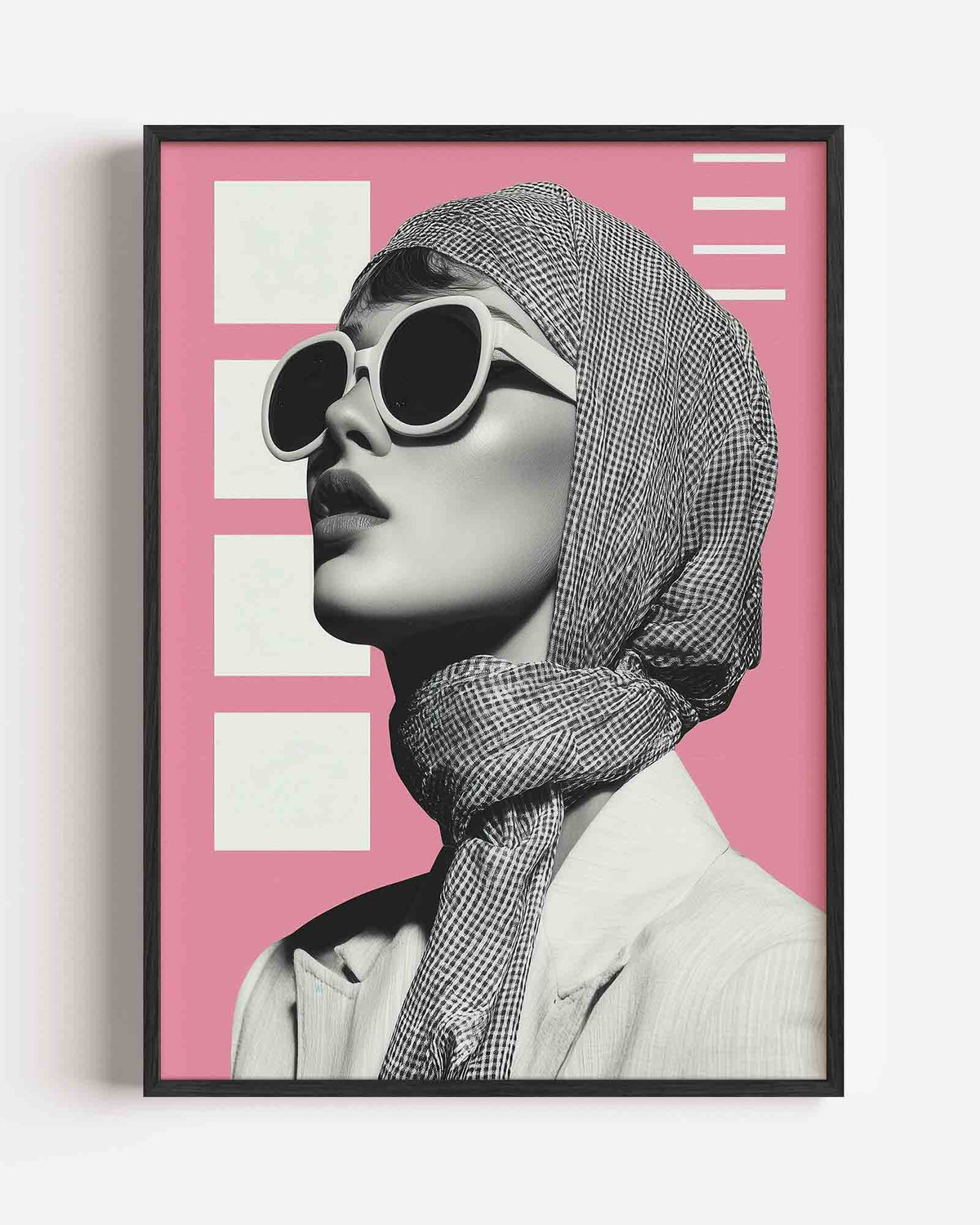 Vrouw met zonnebril – Pop Art portret poster als wanddecoratie