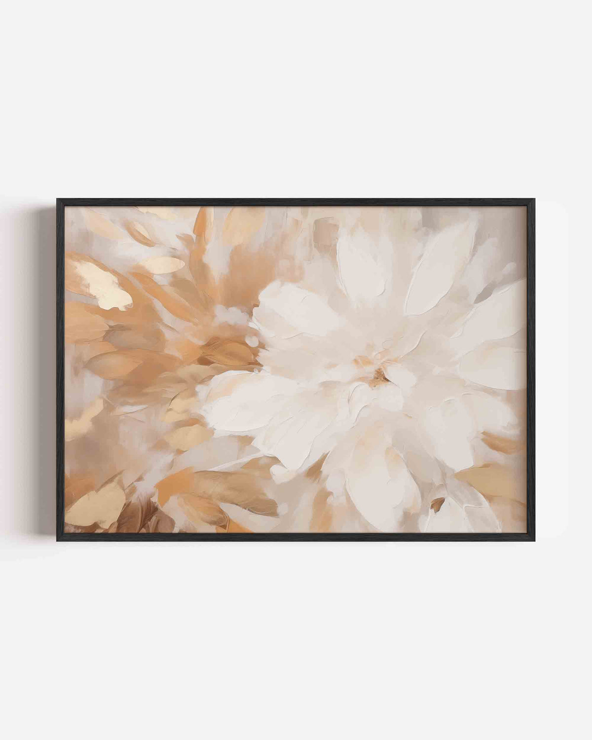 Bloemmotief in beige – bloemen landscape poster als wanddecoratie