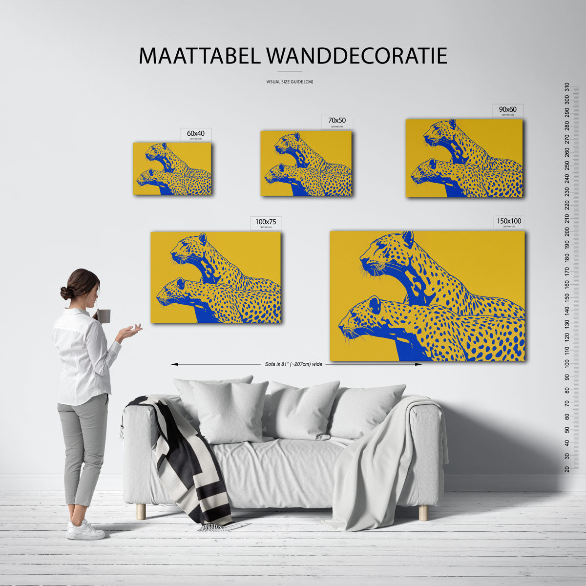 Gestileerde luipaarden – kunstwerk op canvas, dibond of plexiglas