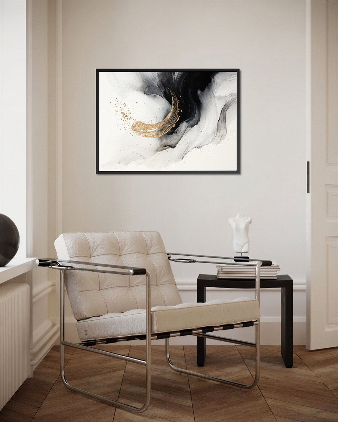 Dynamische borstelstreek – kunstwerk op canvas, dibond of plexiglas