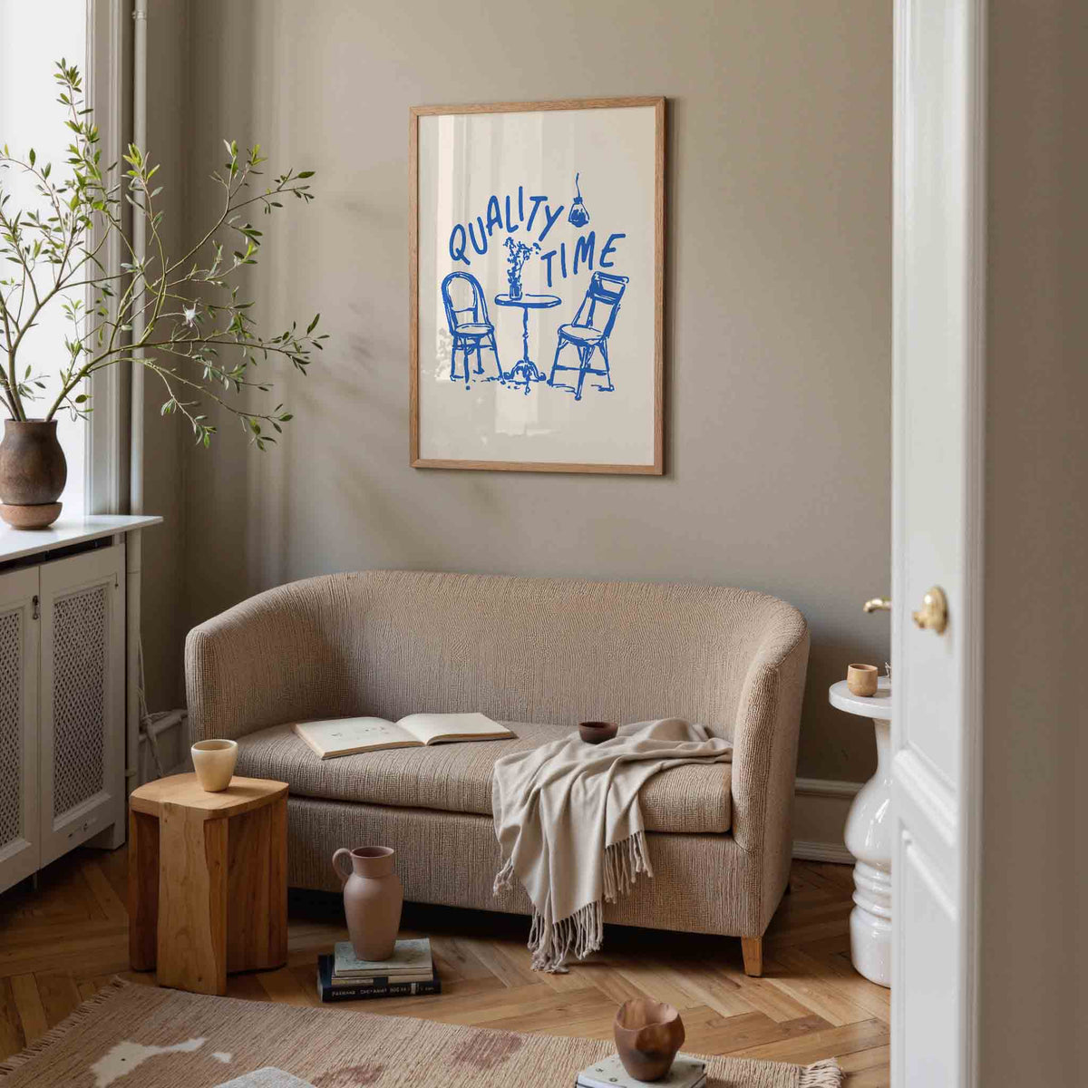 Quality time – botanische poster in staand formaat