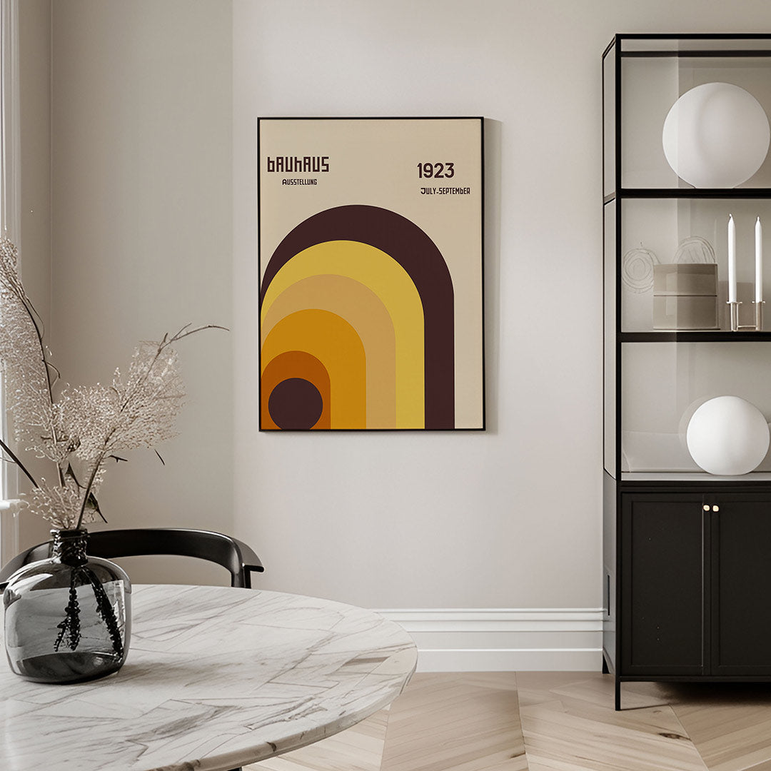 Vormritme en kleur – geometrische Bauhaus poster in staand formaat