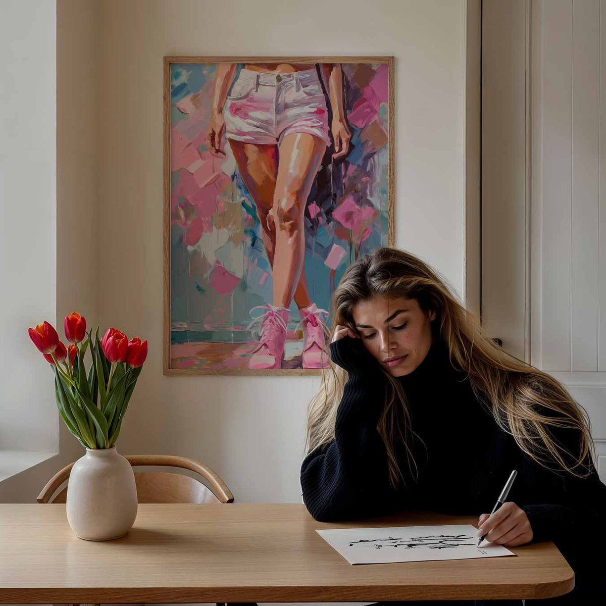Stralende Stijlvolle Kunst – paasposter in staand formaat