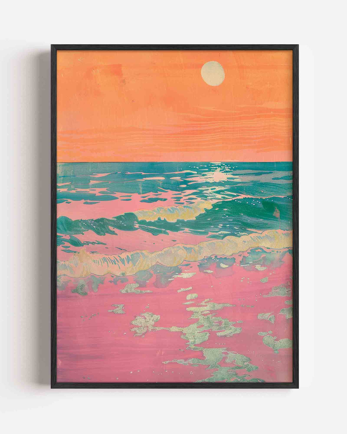 Zonsondergang boven oceaan – Kunst & Design poster als staande wanddecoratie