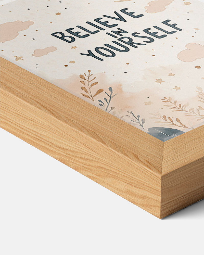 Inspirerende Poster - Believe in Yourself – kids poster als vrolijke staande wanddecoratie