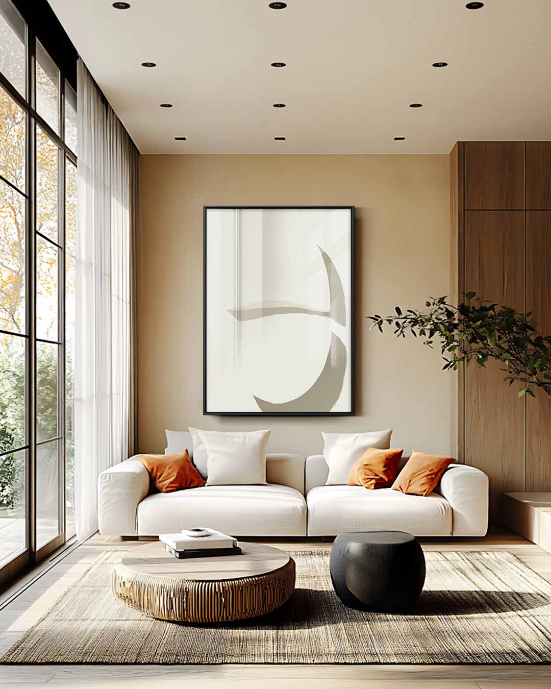 Subtiele Abstractie – staande wandkunst voor woonkamer of interieur