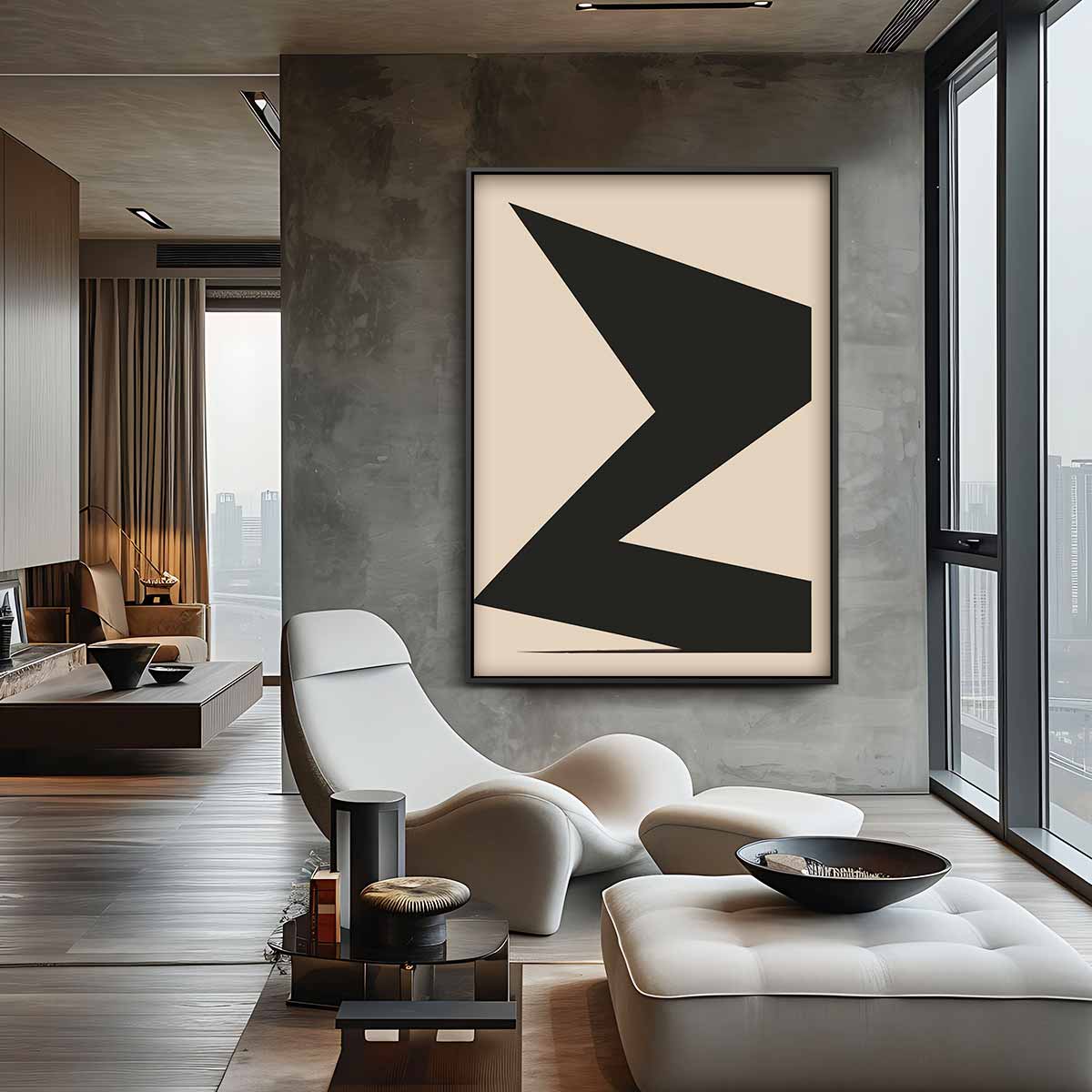 Abstracte Vormstudie – canvas wanddecoratie in portret formaat