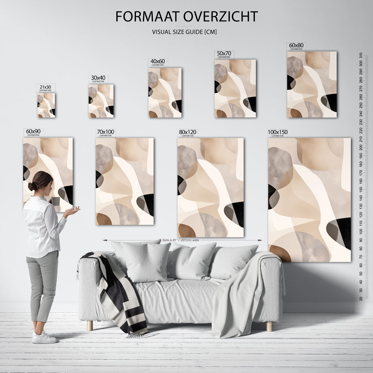 Abstracte vormen – staande muurposter met abstracte vormen