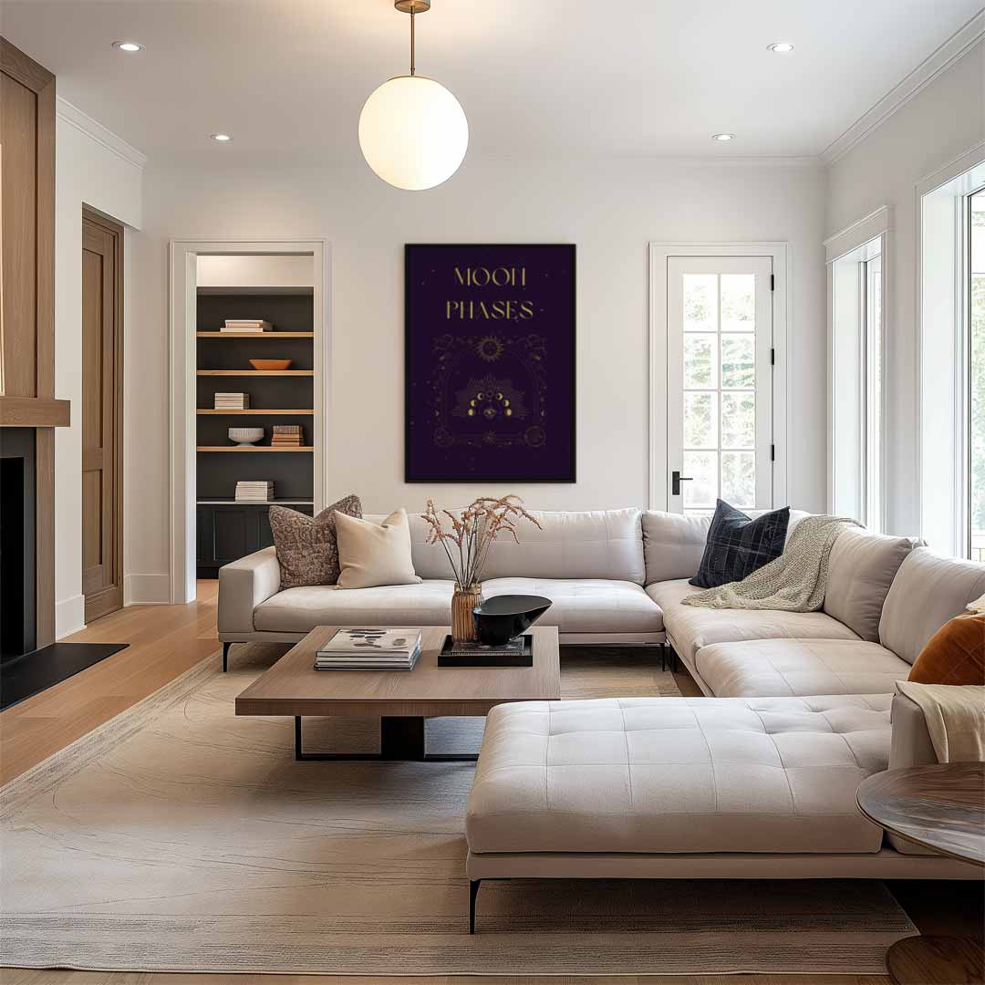 Magische Maanfasen – staand kunstwerk voor modern interieur