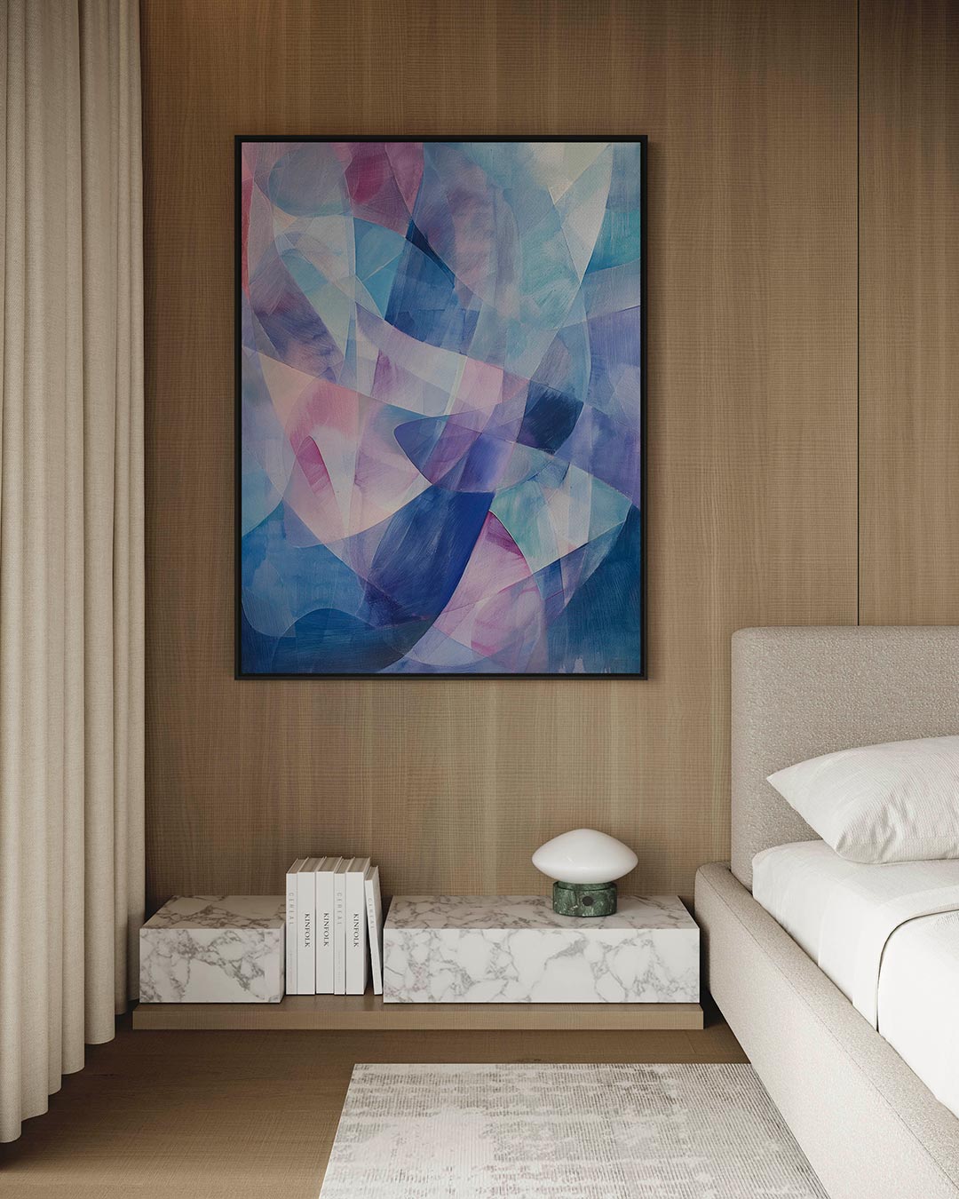 Vloeiende kleurencompositie – staand wanddecoratie kunstwerk