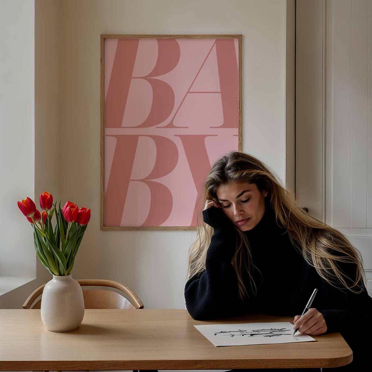 Stijlvolle Baby Typografie – Popart poster als moderne urban wanddecoratie