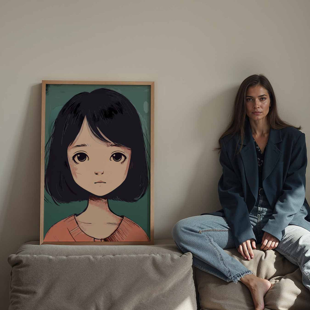 Mystieke Meisjeskracht – Streetart wandkunst als portret poster
