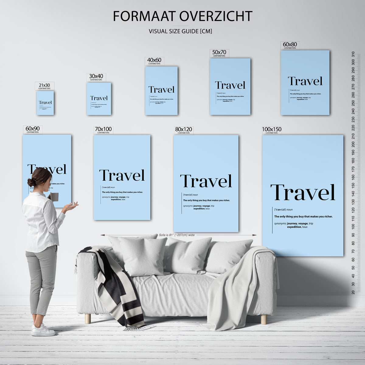 Travel definitie – staande muurposter voor keuken of eethoek