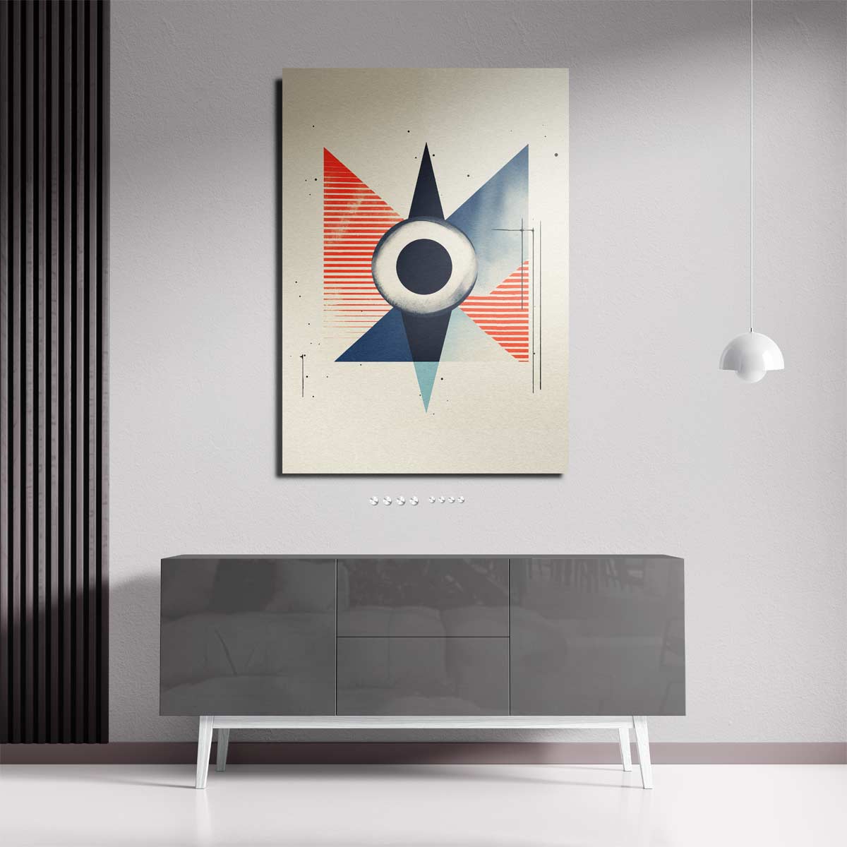 Geometrische Vortex – staande wandkunst voor woonkamer of interieur