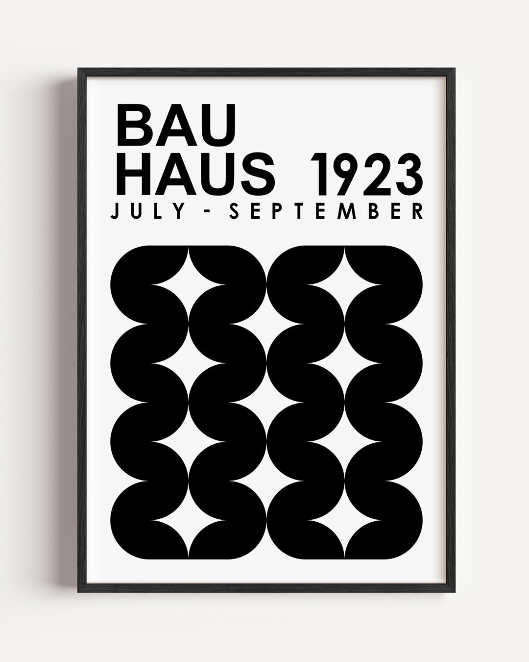 Zwart wit ritme – staande Bauhaus poster als wanddecoratie