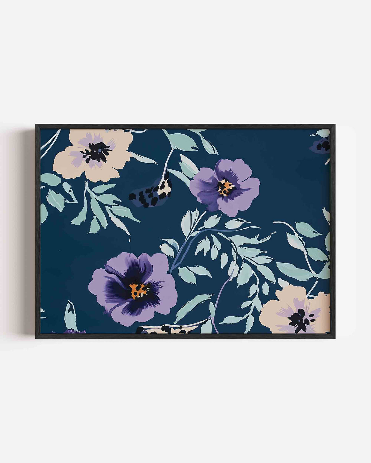 Bloemen en bladeren – bloemen landscape poster als wanddecoratie