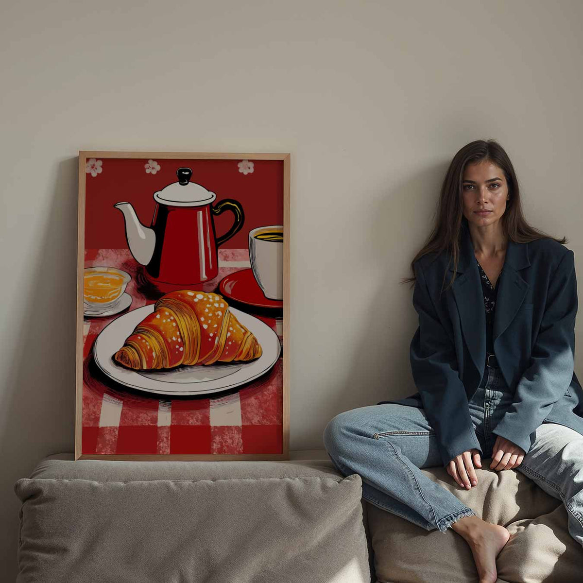 Franse Ontbijt Sfeerposter – staande keuken wanddecoratie van WallArtistic