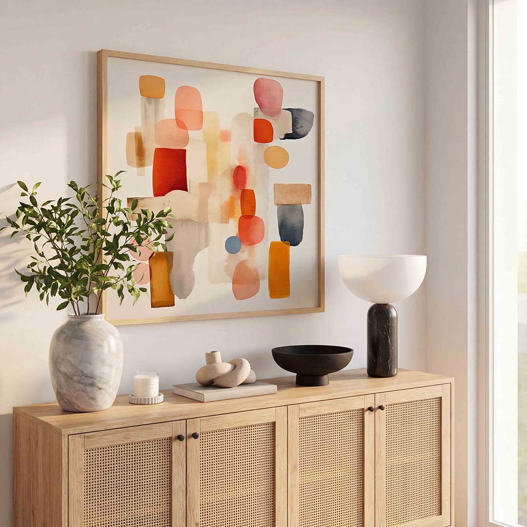 Abstracte vormen – illustratie poster in vierkant formaat