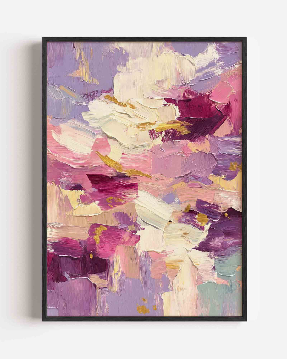 Abstracte paarse en roze – dromerige illustratie poster als wanddecoratie