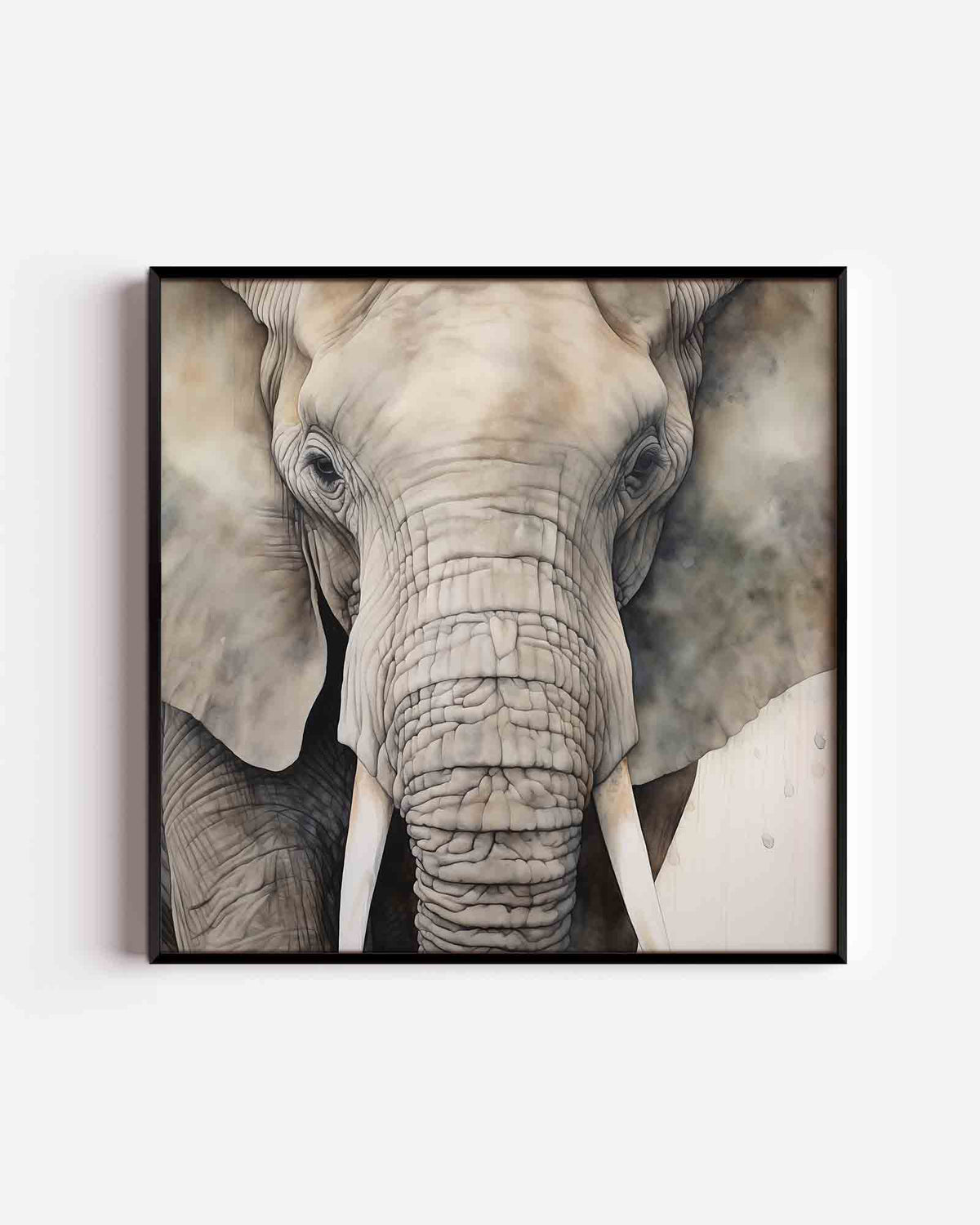 Olifant portret – jungle vierkante poster als wanddecoratie