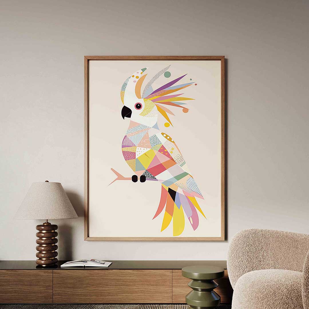 Gekleurde papegaai – tropische jungle poster in staand formaat