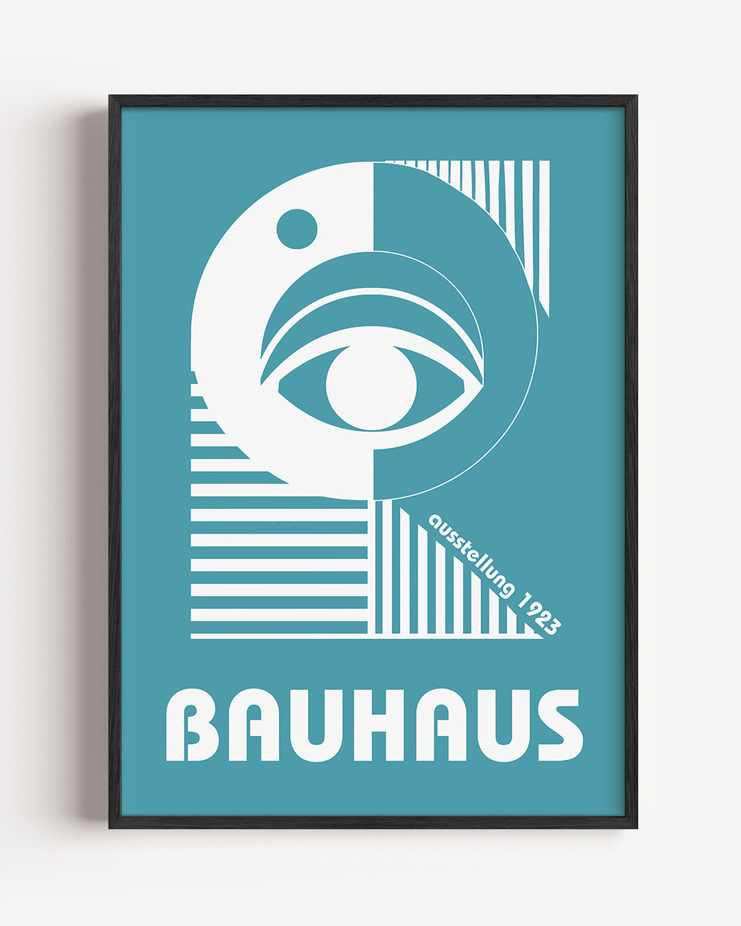 Oog en lijnen – staande Bauhaus poster als wanddecoratie