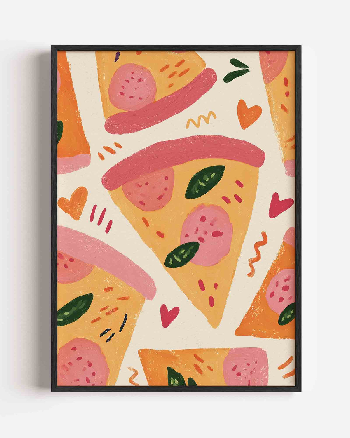 Pizza slices – keuken portret poster als wanddecoratie