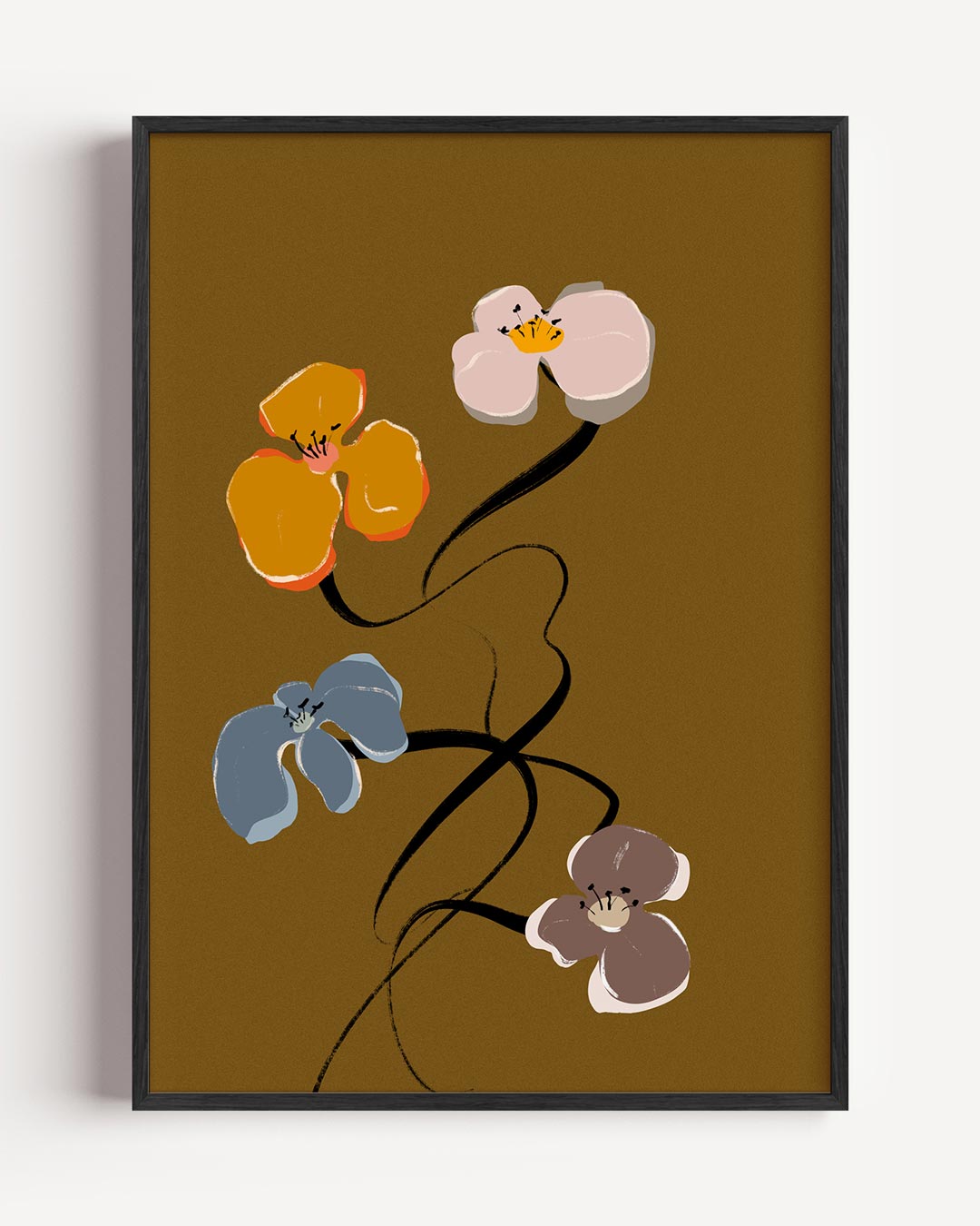 Bloemenpracht in abstract – bloemen portret poster als wanddecoratie