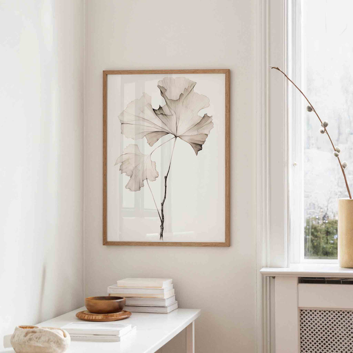 Ginkgo bladeren – staande design wanddecoratie van WallArtistic