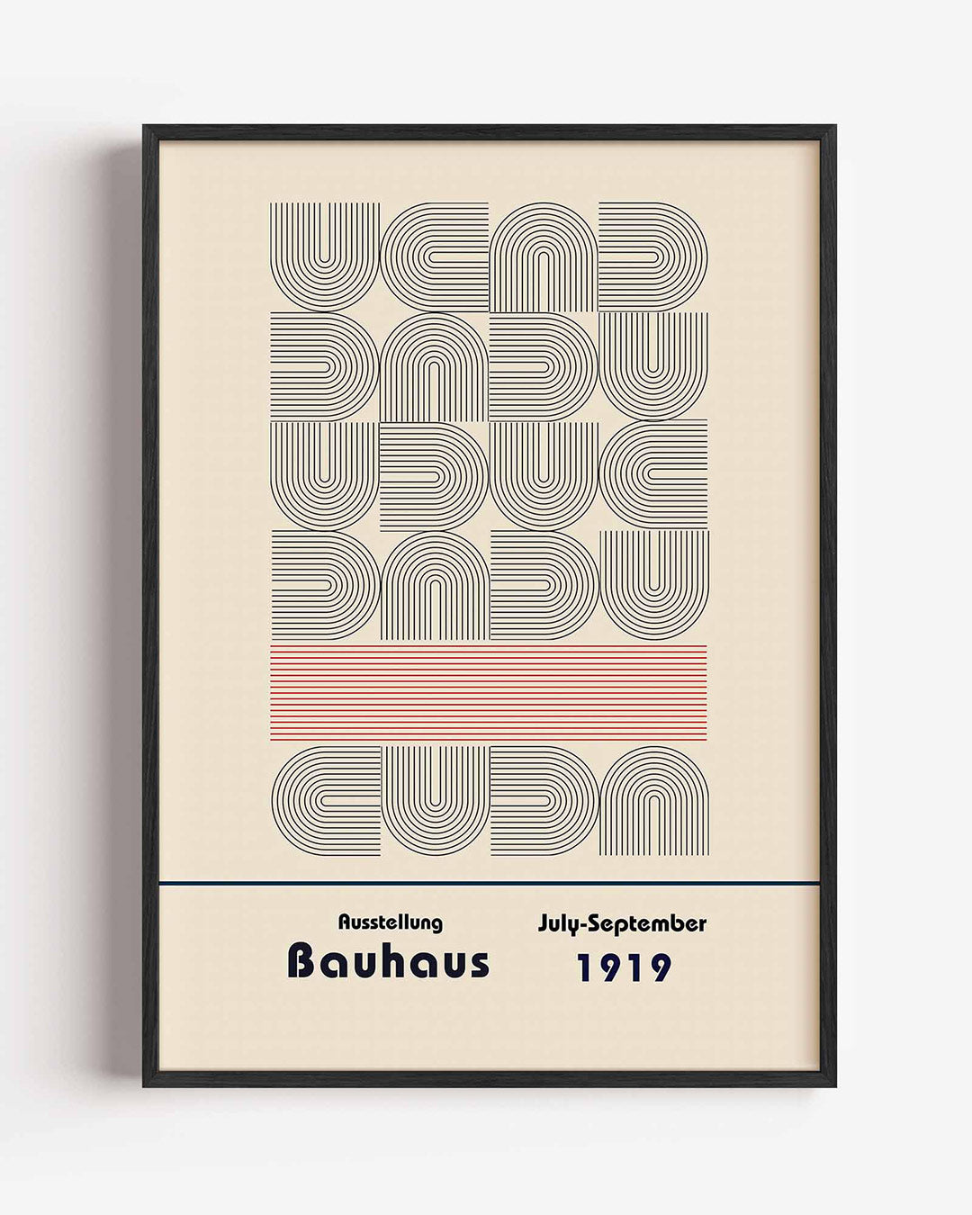 Lijnpatroon en vormen – staande Bauhaus poster als wanddecoratie