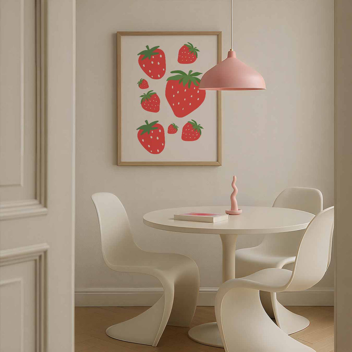 Zomerse Aardbeiensensatie – culinaire wandkunst als portret poster
