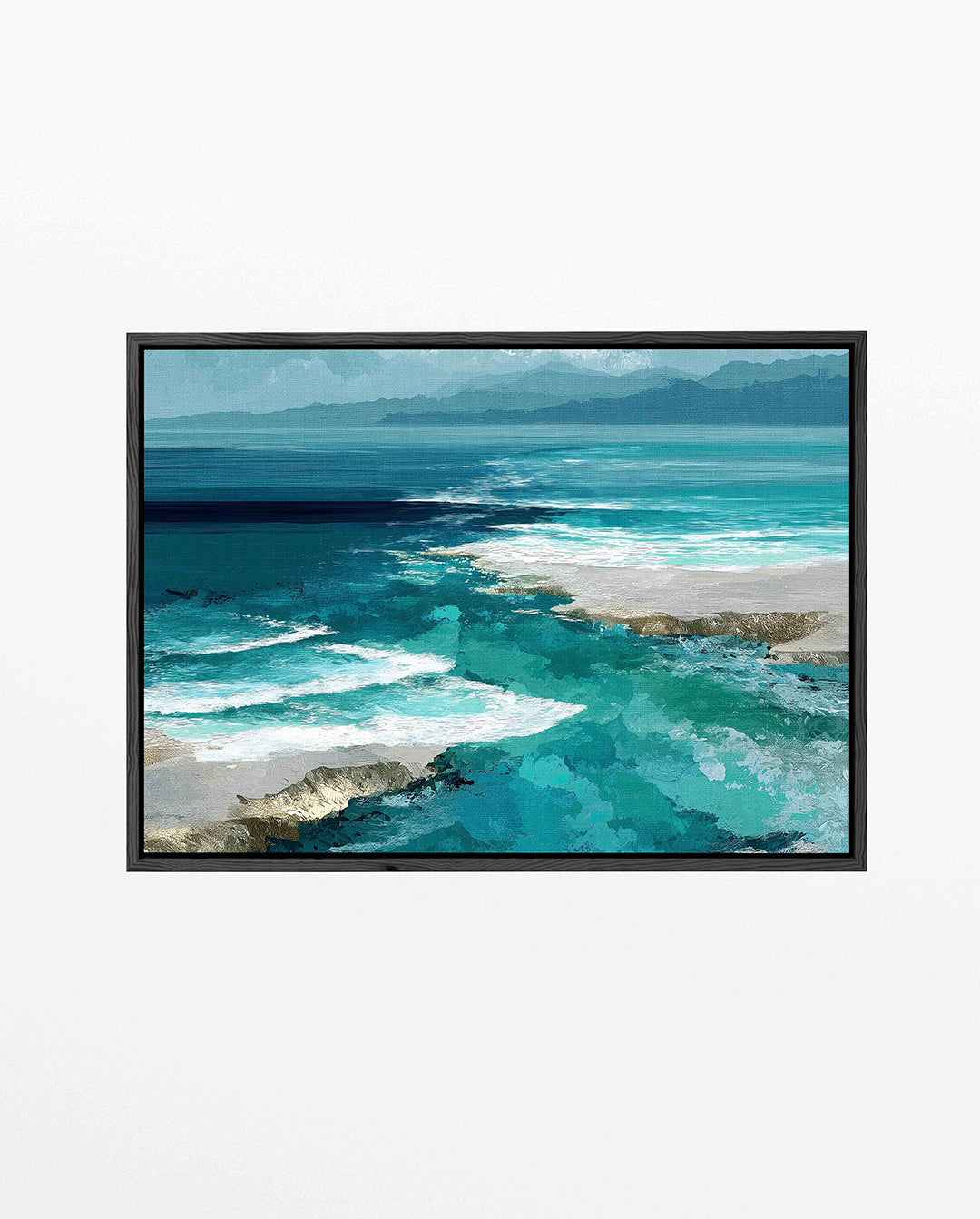 Oceaanlandschap – liggend abstract kunstwerk