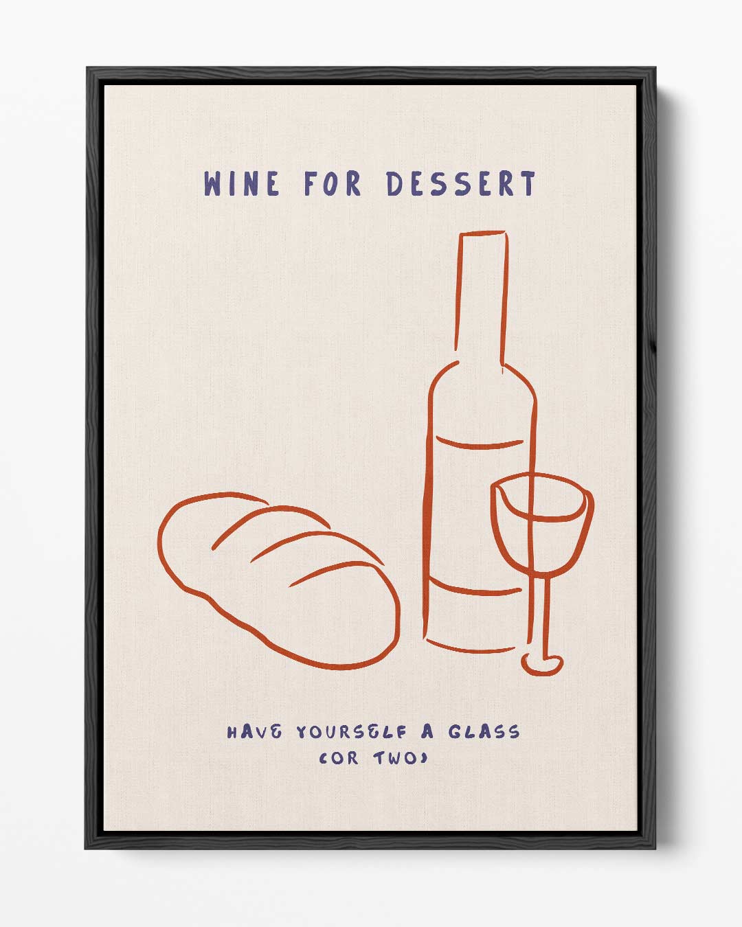 Wijn voor Dessert – portret kunstwerk als wanddecoratie