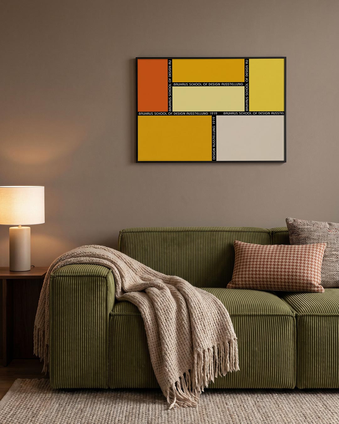 Vlakverdeling en kleur – geometrische Bauhaus poster in liggend formaat