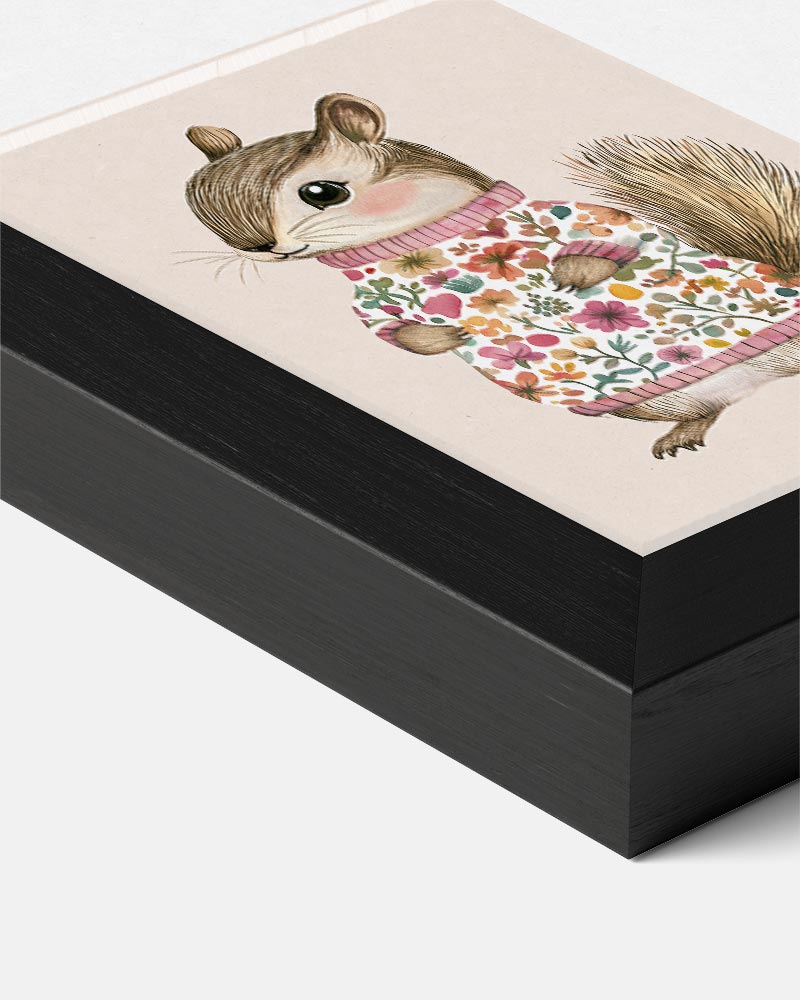 Schattige Chipmunk in Bloementrui – kids portret poster, afbeelding 7