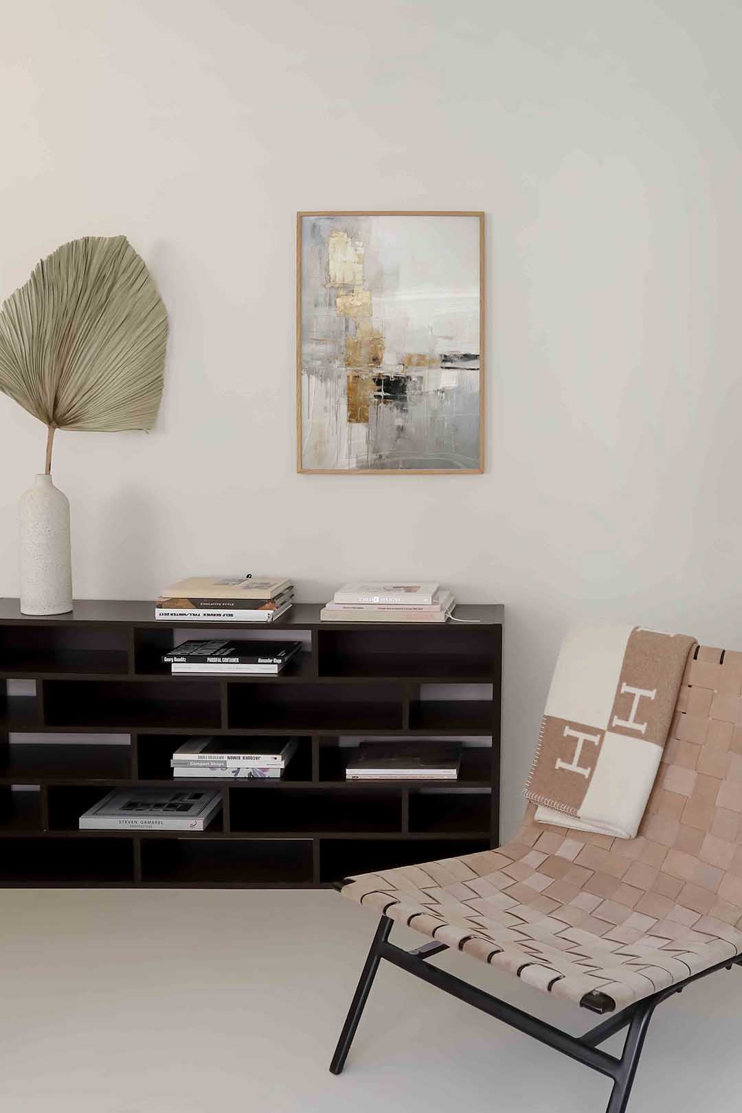 Gouden abstractie – zachte abstracte poster in staand formaat