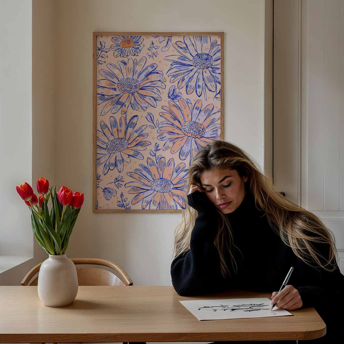 Bloemenparade – bloemen poster als moderne staande wanddecoratie