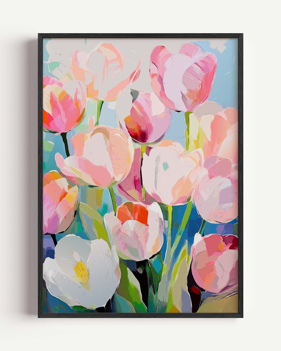 Kleurrijke Tulpenpracht – zomer portret poster als wanddecoratie